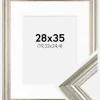 Ramme Västkusten Sølv 28x35 cm - Passepartout Hvid 8x10 inches