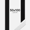 Ramme White Wood 50x100 cm - Passepartout Sort 30x80 cm