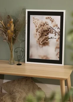 Ramme White Wood 50x100 cm - Passepartout Sort 30x80 cm