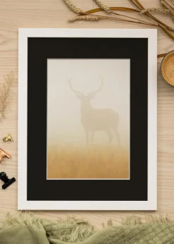 Ramme White Wood 40x100 cm - Passepartout Sort 30x90 cm