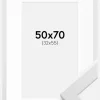 Ramme White Wood 50x70 cm - Passepartout Hvid 33x56 cm
