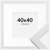 Ramme White Wood 40x40 cm - Passepartout Hvid 25x25 cm