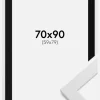 Ramme White Wood 70x90 cm - Passepartout Sort 60x80 cm