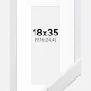 Ramme White Wood 18x35 cm - Passepartout Hvid 4x10 inches