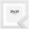 Ramme White Wood 20x20 cm - Passepartout Hvid 15x15 cm