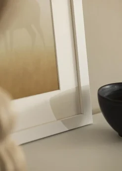 Ramme White Wood 40x60 cm - Passepartout Hvid 25x50 cm