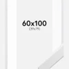Ramme White Wood 60x100 cm - Passepartout Hvid 40x80 cm
