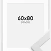 Ramme White Wood 60x80 cm - Passepartout Hvid 50x60 cm