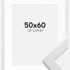Ramme White Wood 50x60 cm - Passepartout Hvid 15x20 inches