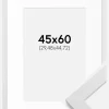 Ramme White Wood 45x60 cm - Passepartout Hvid 12x18 inches