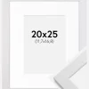 Ramme White Wood 20x25 cm - Passepartout Hvid 5x7 inches