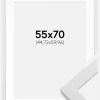 Ramme White Wood 55x70 cm - Passepartout Hvid 18x24 inches