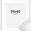 Ramme White Wood 50x60 cm - Passepartout Hvid 37x46 cm
