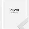Ramme White Wood 70x90 cm - Passepartout Hvid 24x30 inches