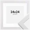 Ramme White Wood 24x24 cm - Passepartout Hvid 18x18 cm