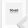 Ramme White Wood 50x60 cm - Passepartout Hvid 14x18 inches