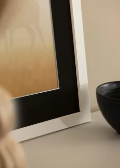 Ramme White Wood 70x90 cm - Passepartout Sort 24x30 inches