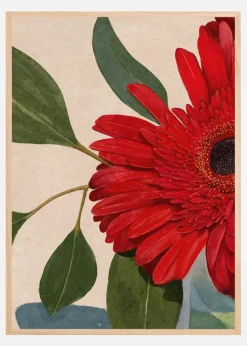 Red Gerbera Daisy Detail2 Plakat (21x29.7 cm (A4))