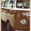 Red Volkswagen Bus Plakat (21x29.7 cm (A4))