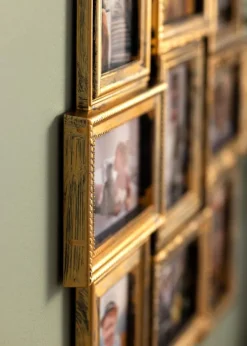 Retro Collageramme Mat Guld - 12 Billeder