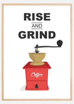 Rise and Grind, Coffe Plakat (21x29.7 cm (A4))