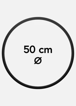 Rund Ramme Akrylglas Sort 50 cm Ø