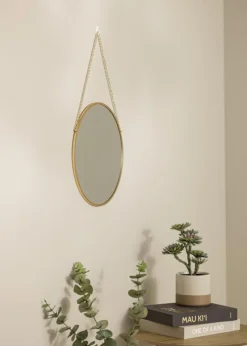 Rundt Spejl Modern Guld 41 cm Ø