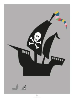 Ship - grey Plakat (30x40 cm)