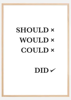 Should Would Could Did Plakat (21x29.7 cm (A4))