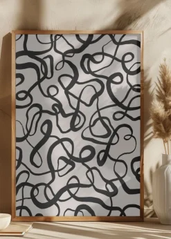 Simple Black Loops Pattern Plakat (21x29.7 cm (A4))