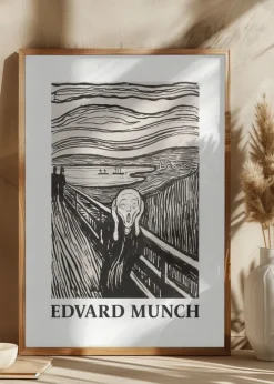 Skriet- The Scream - Monochrome Version Plakat (21x29.7 cm (A4))