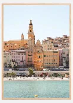 Skyline of Menton Plakat (21x29.7 cm (A4))