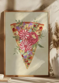 Slice of flower pizza Plakat (21x29.7 cm (A4))