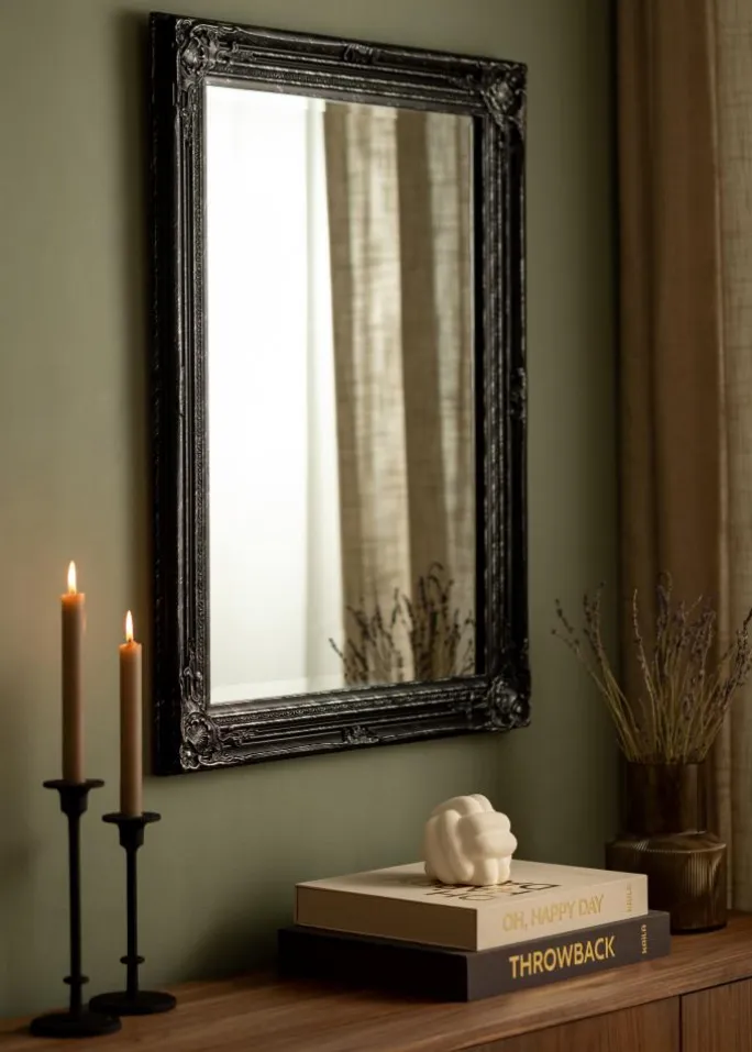 Spejl Antique Sort 62x82 cm