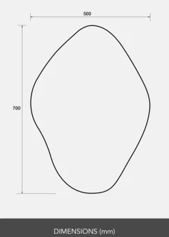 Spejl Biface 50x70 cm