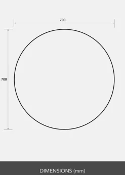Spejl Clarity 70 cm Ø