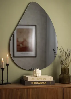 Spejl Droplet Grå 65x90 cm