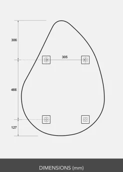 Spejl Droplet 65x90 cm