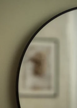 Spejl Madrid Sort 60 cm Ø