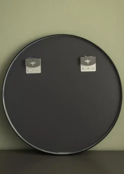 Spejl Madrid Sort 60 cm Ø