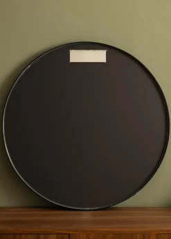 Spejl Madrid Sort 80 cm Ø