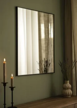 Spejl Minimal Black 70x70 cm