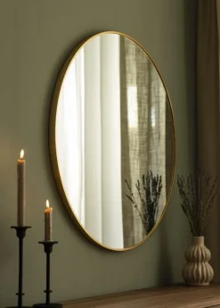 Spejl Modern Guld 80 cm Ø