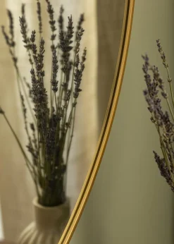 Spejl Modern Guld 80 cm Ø