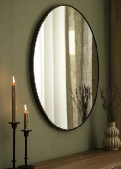 Spejl Modern Sort 80 cm Ø