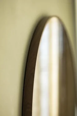 Spejl Modern Valnød 80 cm Ø