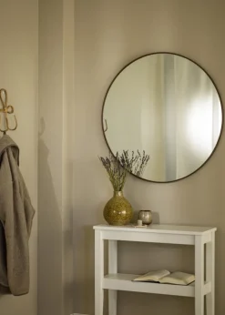 Spejl Modern Valnød 80 cm Ø