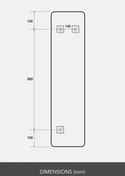 Spejl Rectangle L 30x120 cm