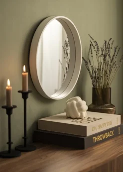 Spejl Reflection Hvid 40 cm Ø