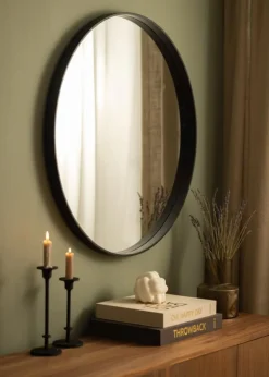 Spejl Reflection Sort 80 cm Ø